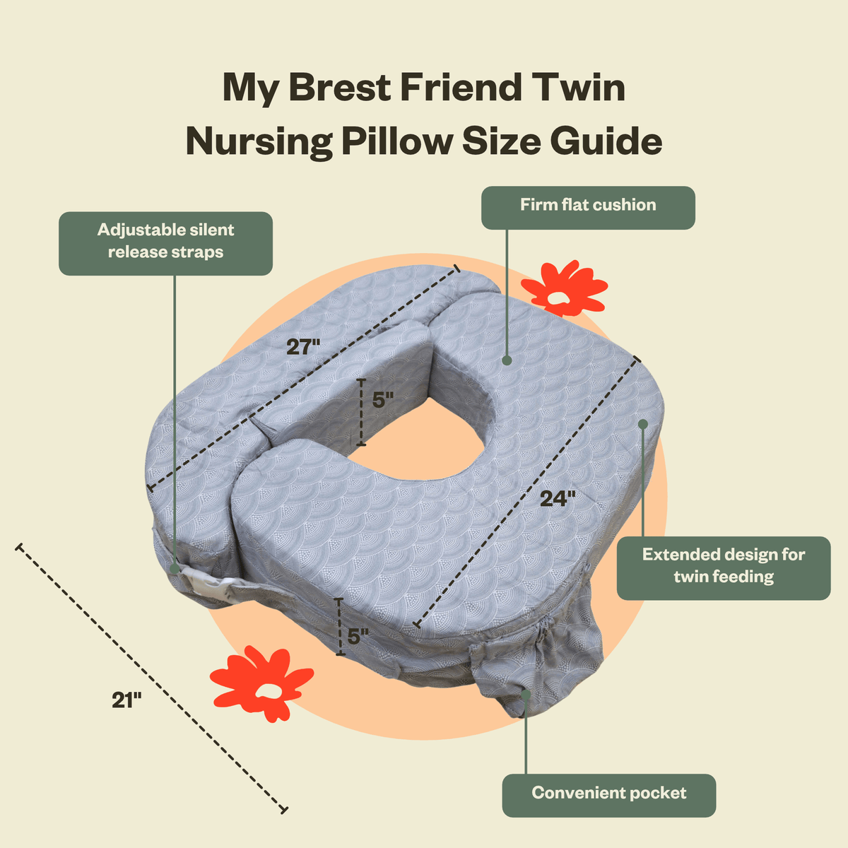 Twin Nursing Pillow