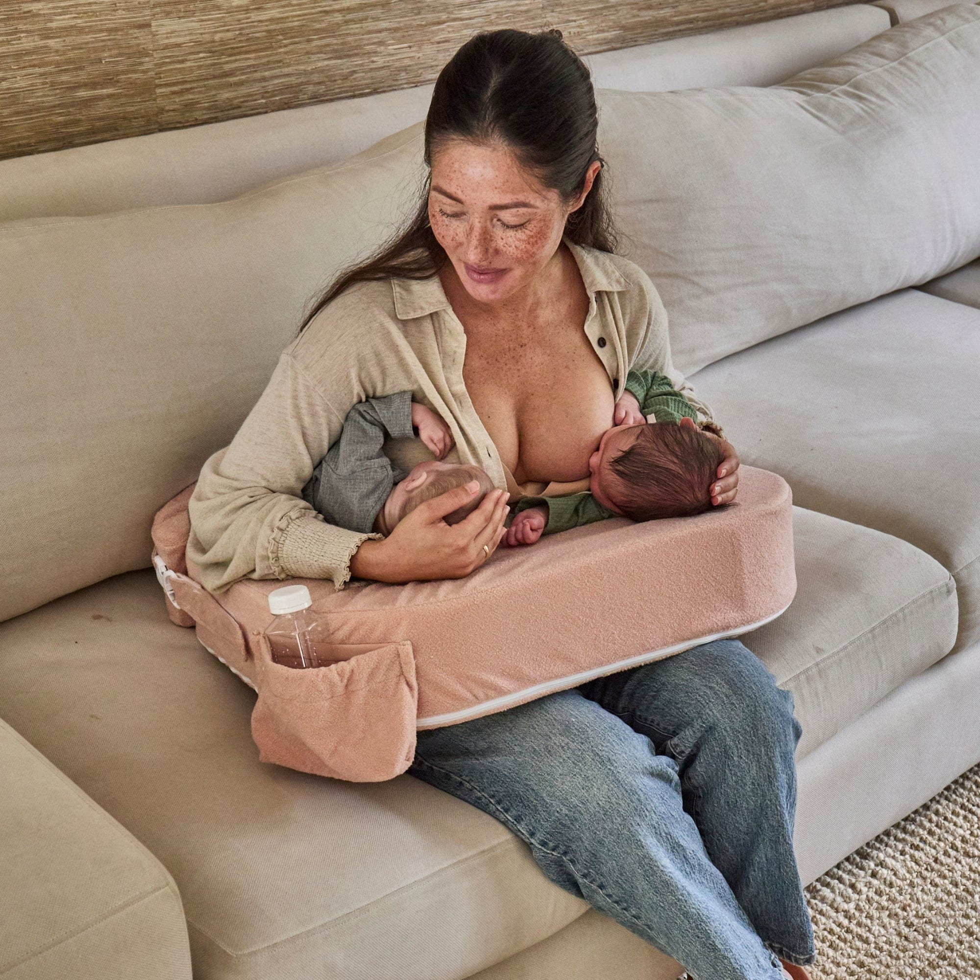 New & Improved Twin & Plus Nursing Pillow Slipcover with Integrated Waterproof Liner